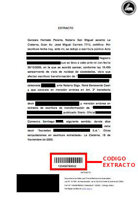 Ejemplo Código Extracto